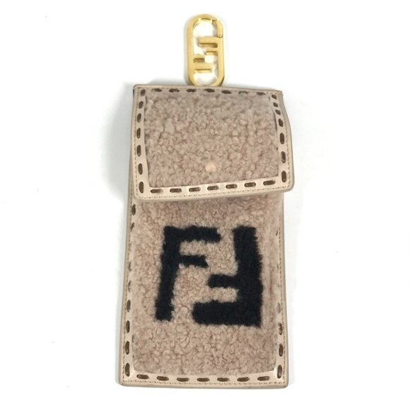 FENDI Smartphone case phone pouch FF logo fur charm boa bag Pouch - Picture 1 of 14